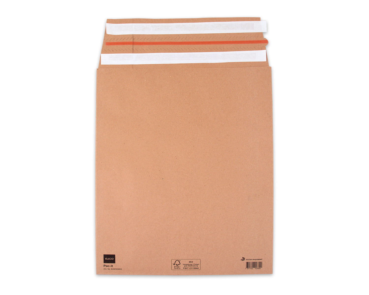 Elco Papierversandtasche – 280 × 375 × 80 mm, braun, FSC-zertifiziert, Einsteckverschluss – 100 Stück