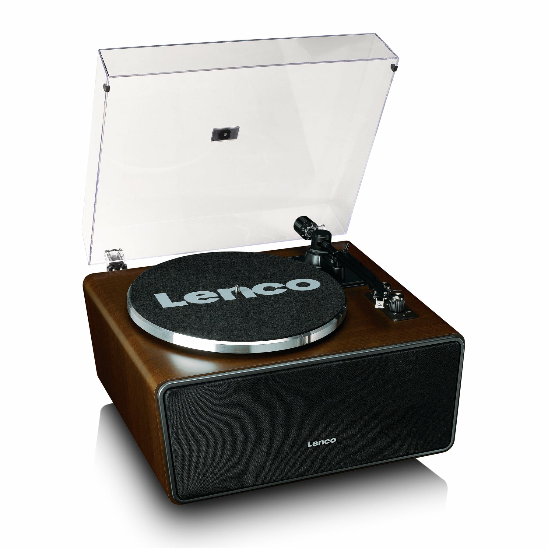 Lenco LS-470WA – Plattenspieler (Riemenantrieb, Start-Stopp), Bluetooth, Phono-Vorverstärker, 33⅓/45 U/min – Nussbaum