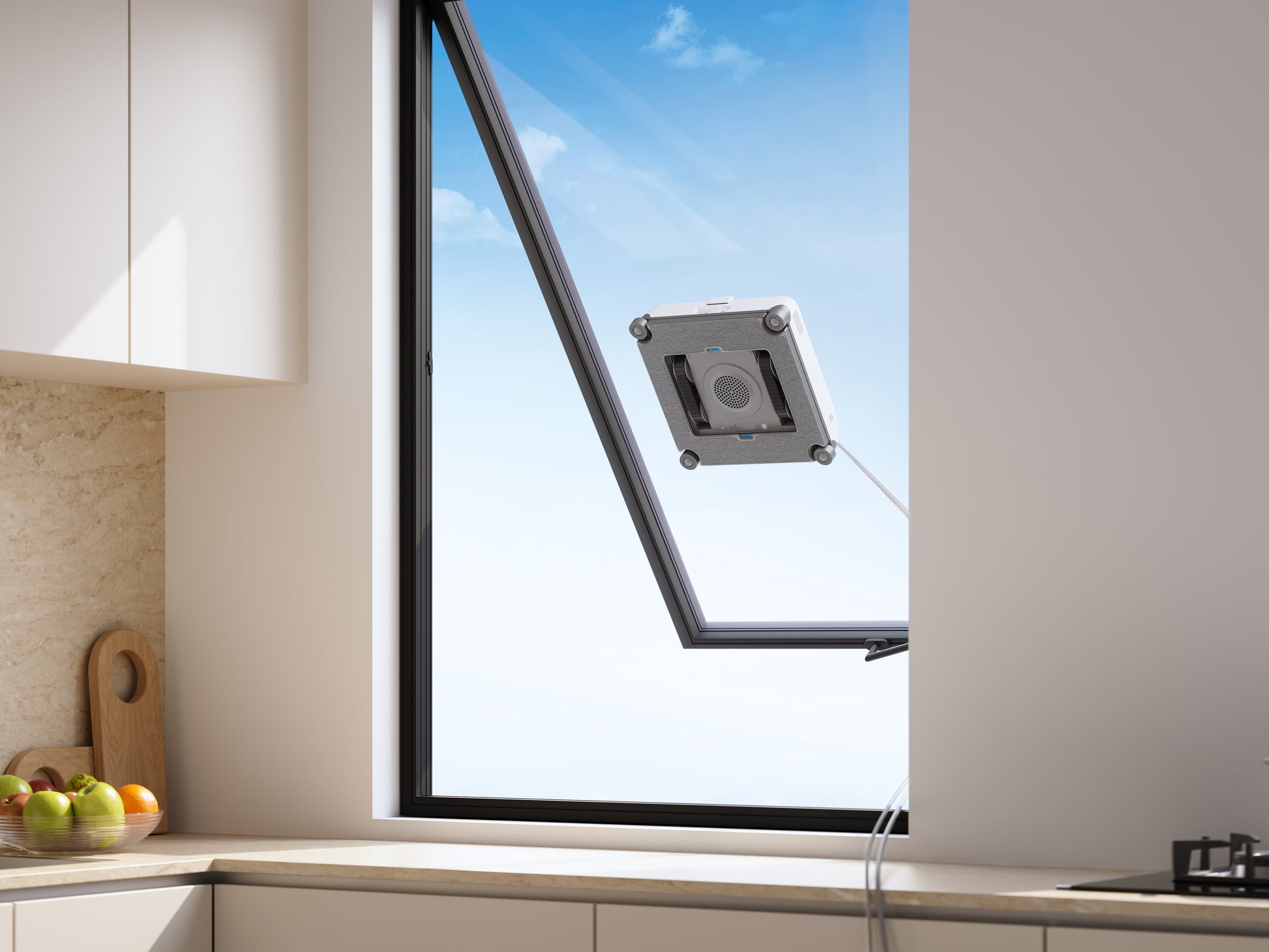 Ecovacs Fensterreiniger WINBOT MINI 2 – 0,23 l – weiss/grau – Akku – 21,5 × 21,5 × 5,5 cm