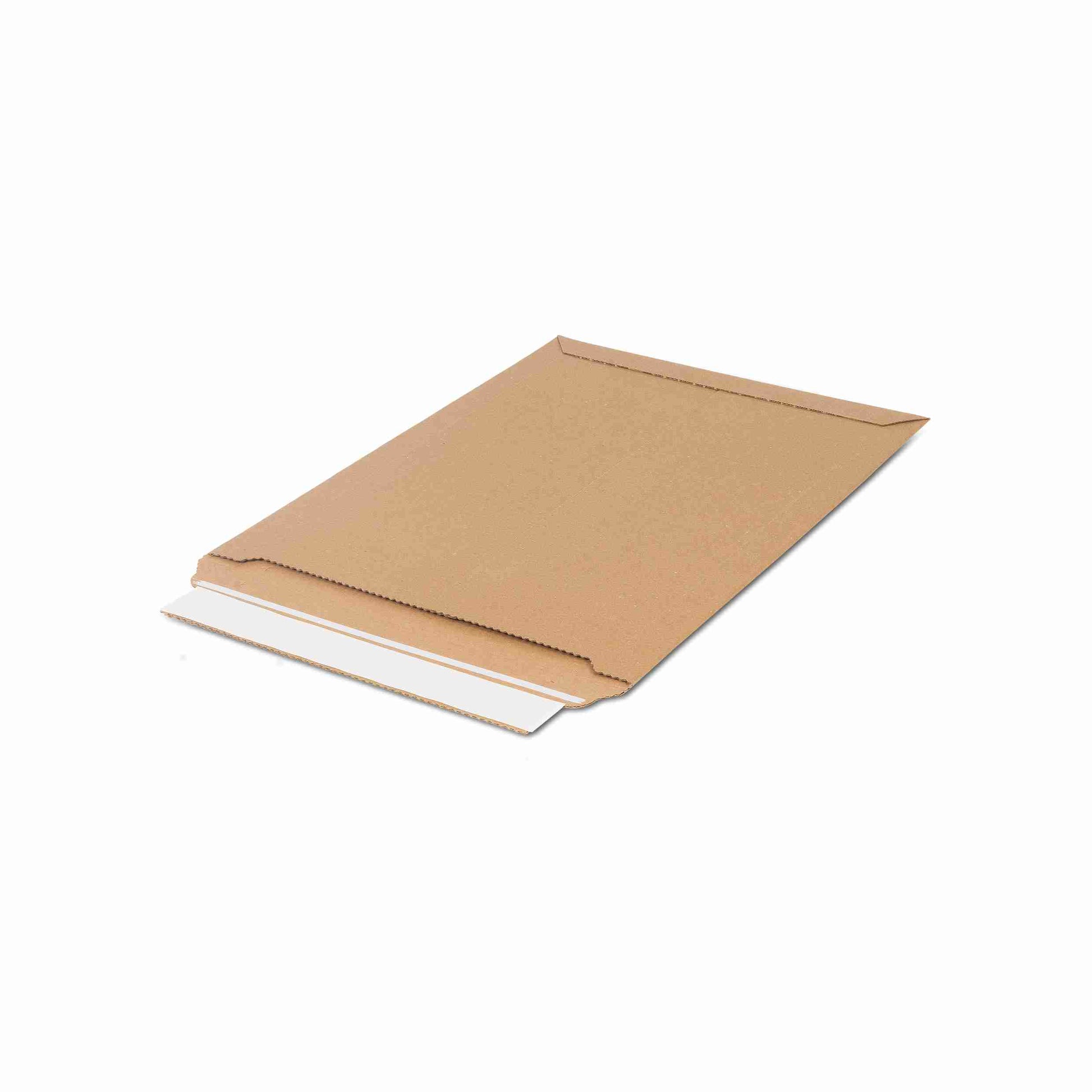 Model Karton-Versandtasche – 400 × 290 × 50 mm, selbstklebend, Karton, braun – 1 Stk., ab 100 Stk.