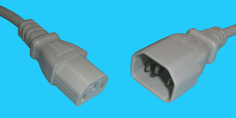 Diggelmann Netzkabel – IEC C14 zu IEC C13, 5 m, 10 A, Grau