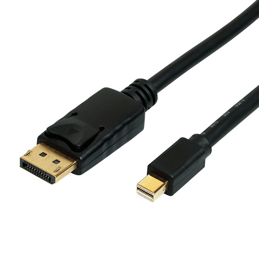 ROLINE Mini-DP auf DP Kabel DP 1.4 8K 60 Hz – 2 m – für Geräte mit Mini-DP/DP