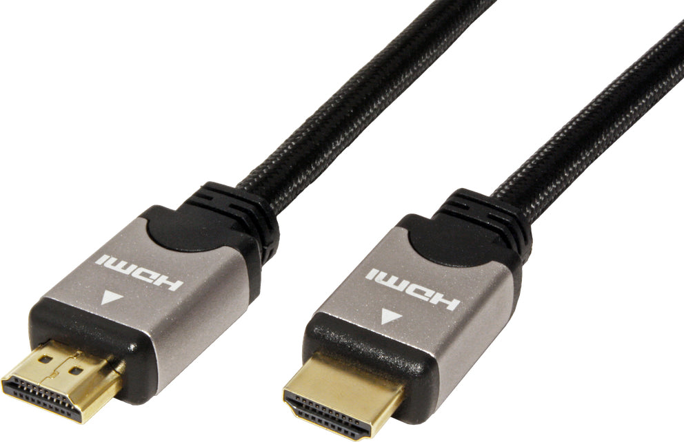 ROLINE HDMI Kabel HDMI 1.4 4K 30 Hz – 1,5 m – ARC, Ethernet – Schwarz/Silber