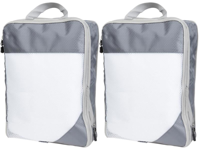 KOOR Reissverschlusstasche – 35×9×25 cm – Grau – Polyester – 2 Stk.