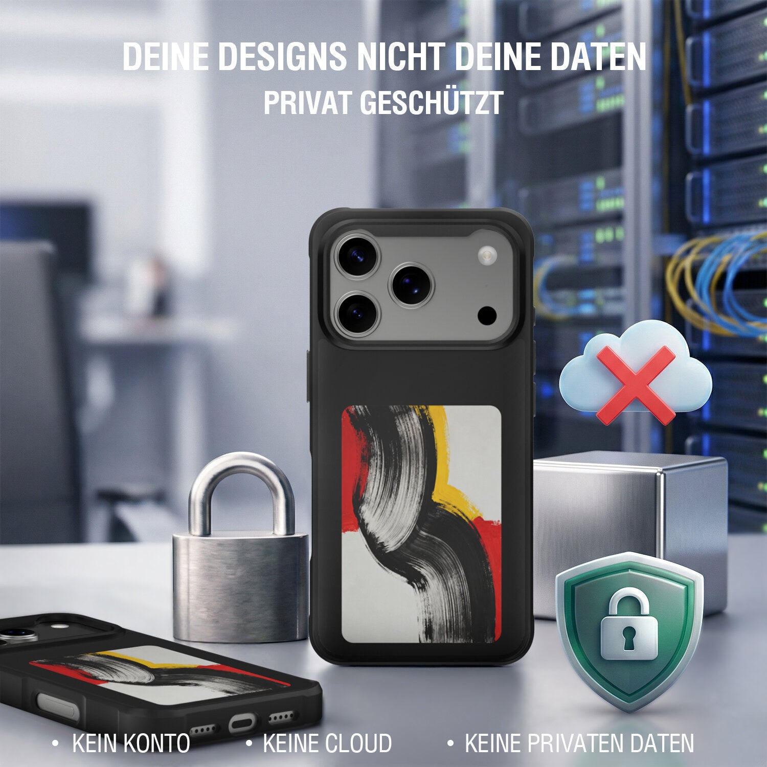 4smarts E-Ink Backcover für Apple iPhone 17 Pro, MagSafe, PC, Schwarz, NFC-Display