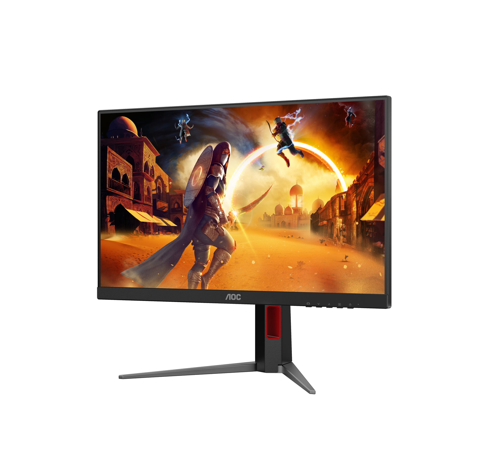 AOC 24G4HA – Monitor, 23,8", IPS, 200 Hz, Adaptive Sync, Lautsprecher, Höhenverstellbar, Rot