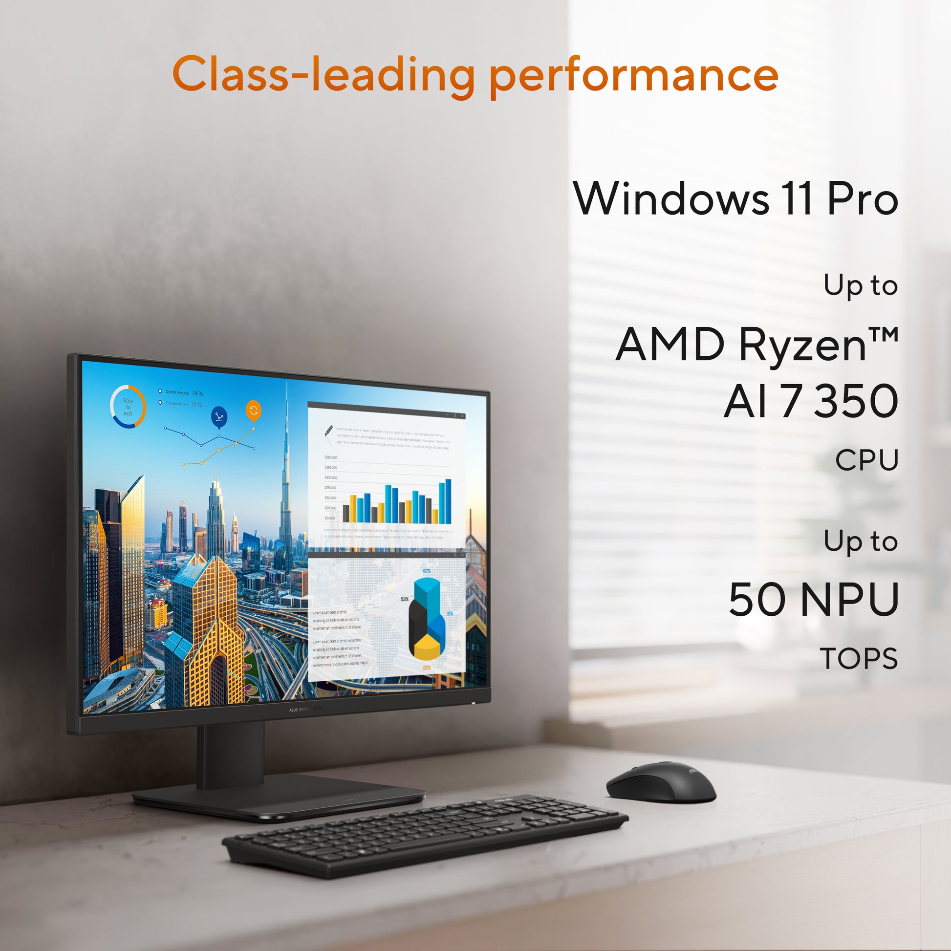 Asus All-in-One – 23,8" Full HD, AMD Ryzen AI 5 330, 16 GB RAM, 512 GB SSD, Windows 11 Pro
