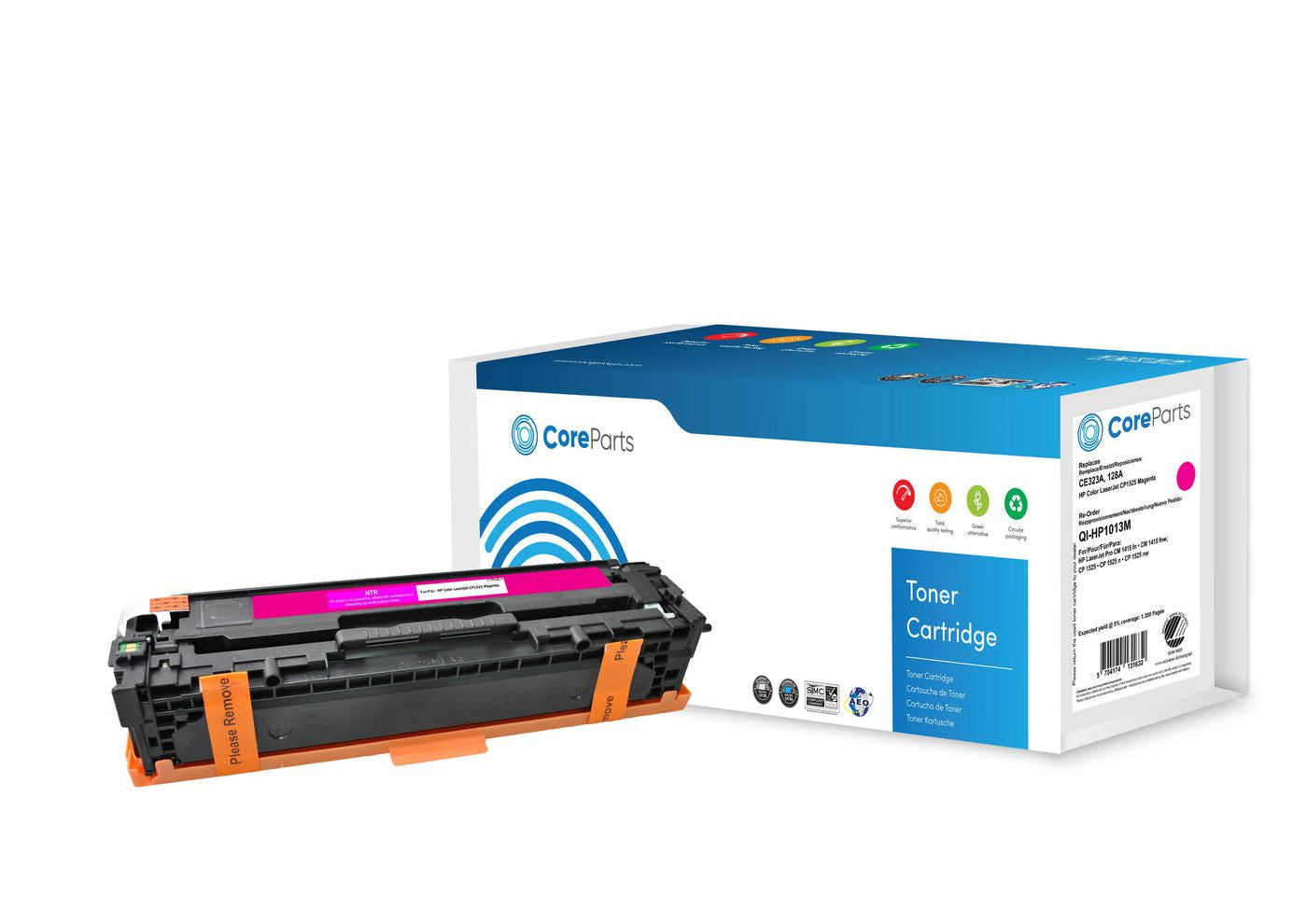 CoreParts 323A (CE323A) Magenta Toner – Kompatibel – 1'300 Seiten – für HP LaserJet CP1525 (128A)