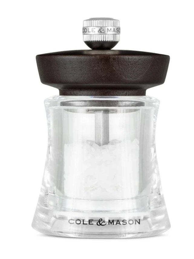 Cole & Mason Holborn SM – Salz-/Pfeffermühle Ø 6,1 × 9,5 cm, Acryl/Buchenholz, Schokolade/Transparent
