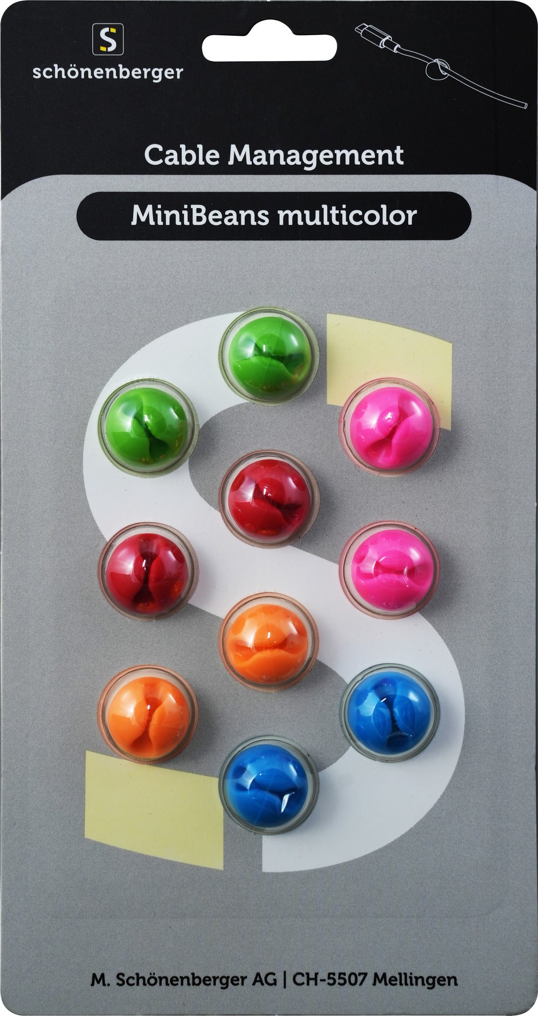 M. Schönenberger Kabelhalter mit Befestigungslöchern, 15×15×10 mm, 10er-Pack – mehrfarbig