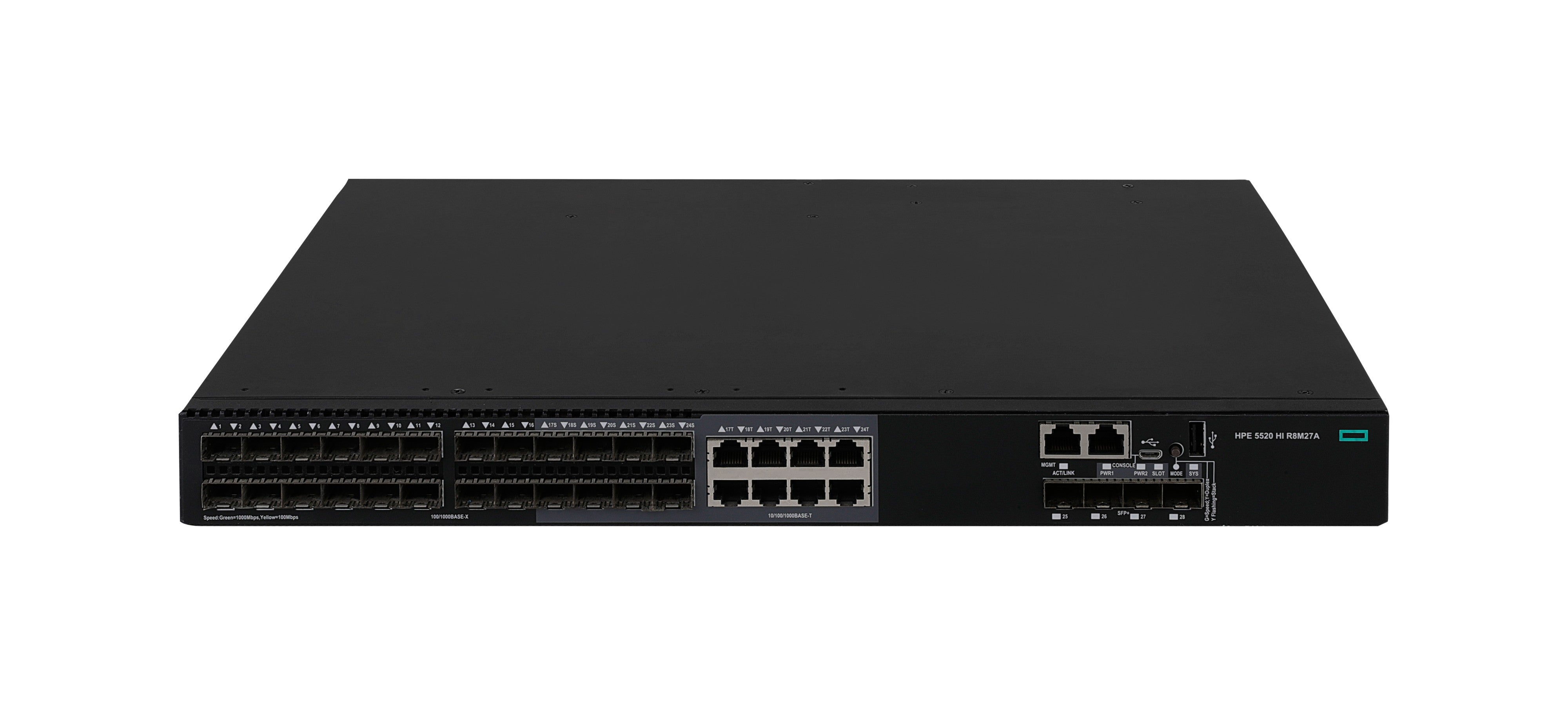 HPE 5520HI – Managed L3 Switch – 24× 1G SFP, 4× SFP+ (10G), 19", 1U