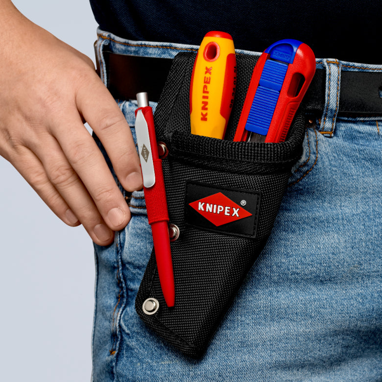 Knipex Gürteltasche Schraubendreher-Halter – Schwarz, Polyester, B 40 × H 215 × T 110 mm, für Zange, Scheren