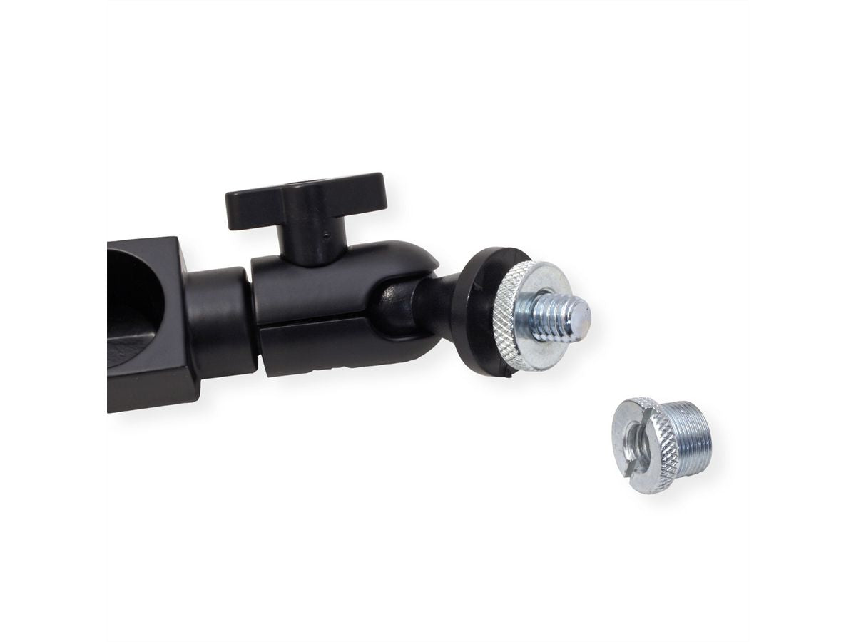 ROLINE Mikrofonständer (Auslegerarm) – Aluminium, Tragkraft 0,5 kg, Tischstärke 10–60 mm, Schwarz