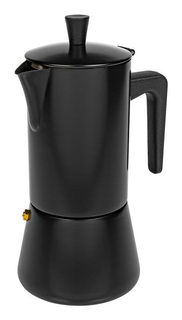 Furber. Furber – Mokka-Kanne 300 ml, Ø 10,5 × 22,5 cm, Edelstahl, Schwarz, für Induktion