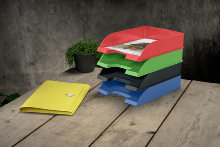 Leitz Recycle – Briefkorb für A4, Kunststoff (recycelt), Schwarz, 255 × 357 × 70 mm