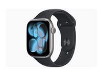 Apple Watch S11 – Smartwatch – 46 mm, GPS, OLED, 50 m, IP6X, Space Grey, Bandgrösse M/L, Black Sport Band