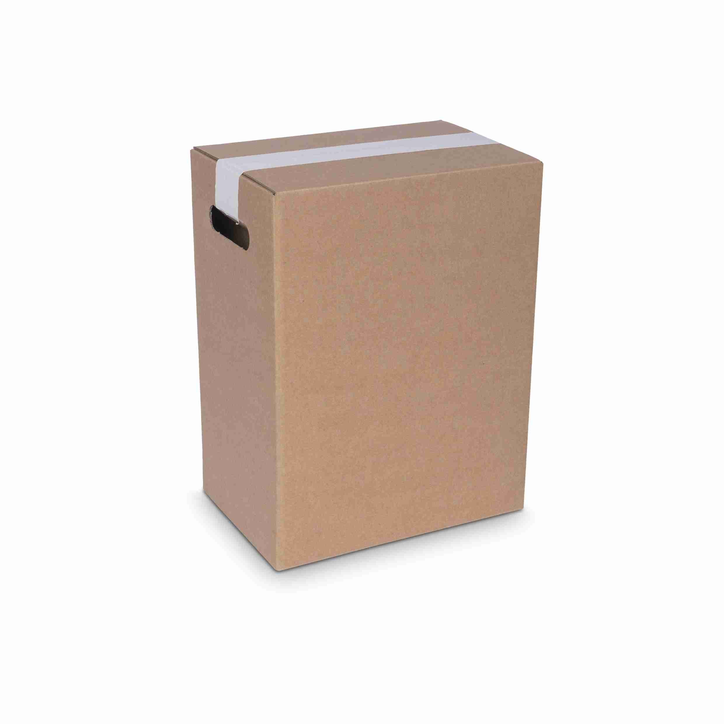Model Flaschenverpackung – für 6 × 1,0 l, max. 350 mm & Ø90 mm – 270 × 180 × 354 mm, braun, Einlage – 1 Stk., ab 200 Stk.