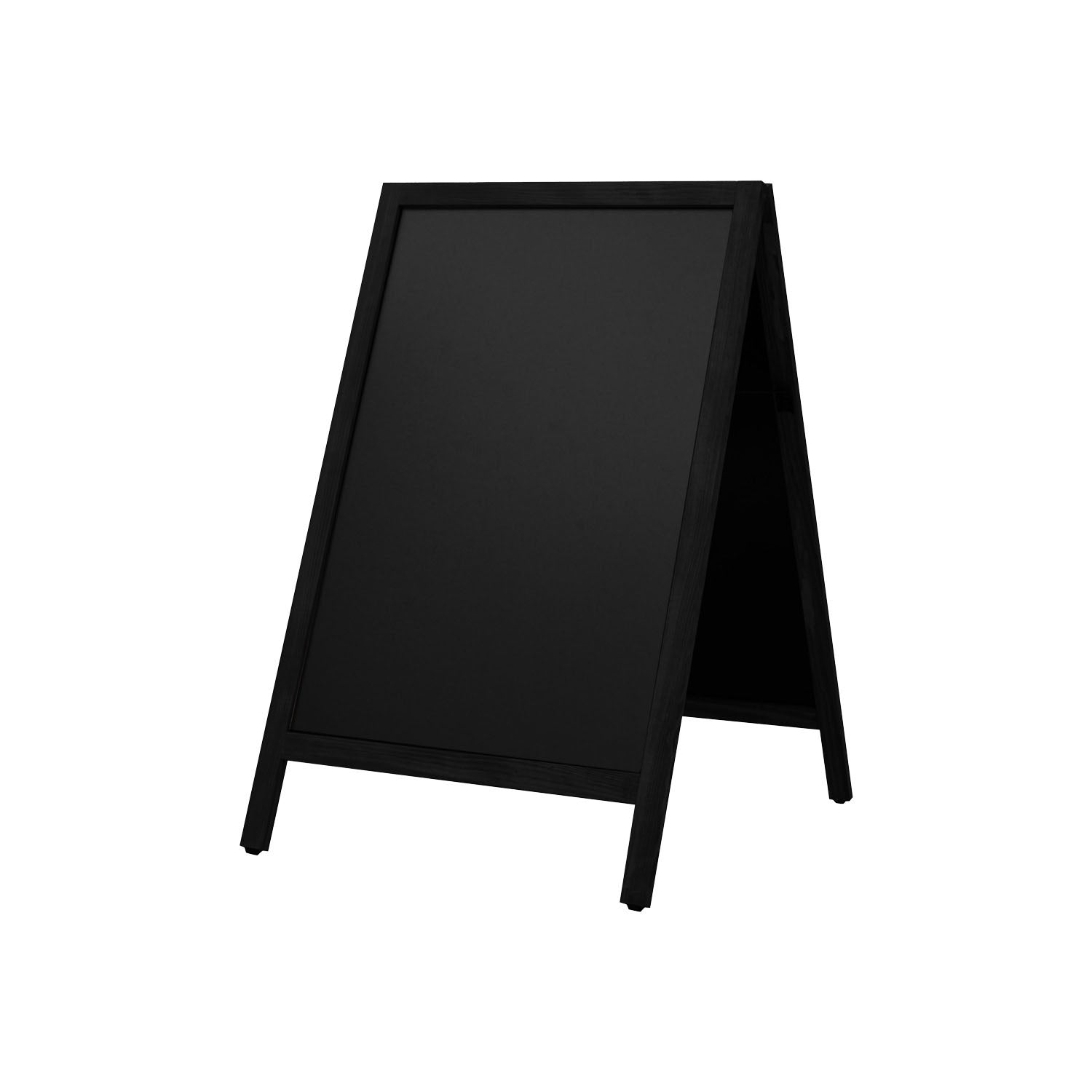 Europel Kundenstopper – 660 × 1'040 mm – Kieferholzrahmen, Melamin, schwarz – doppelseitig, für Kreidemarker