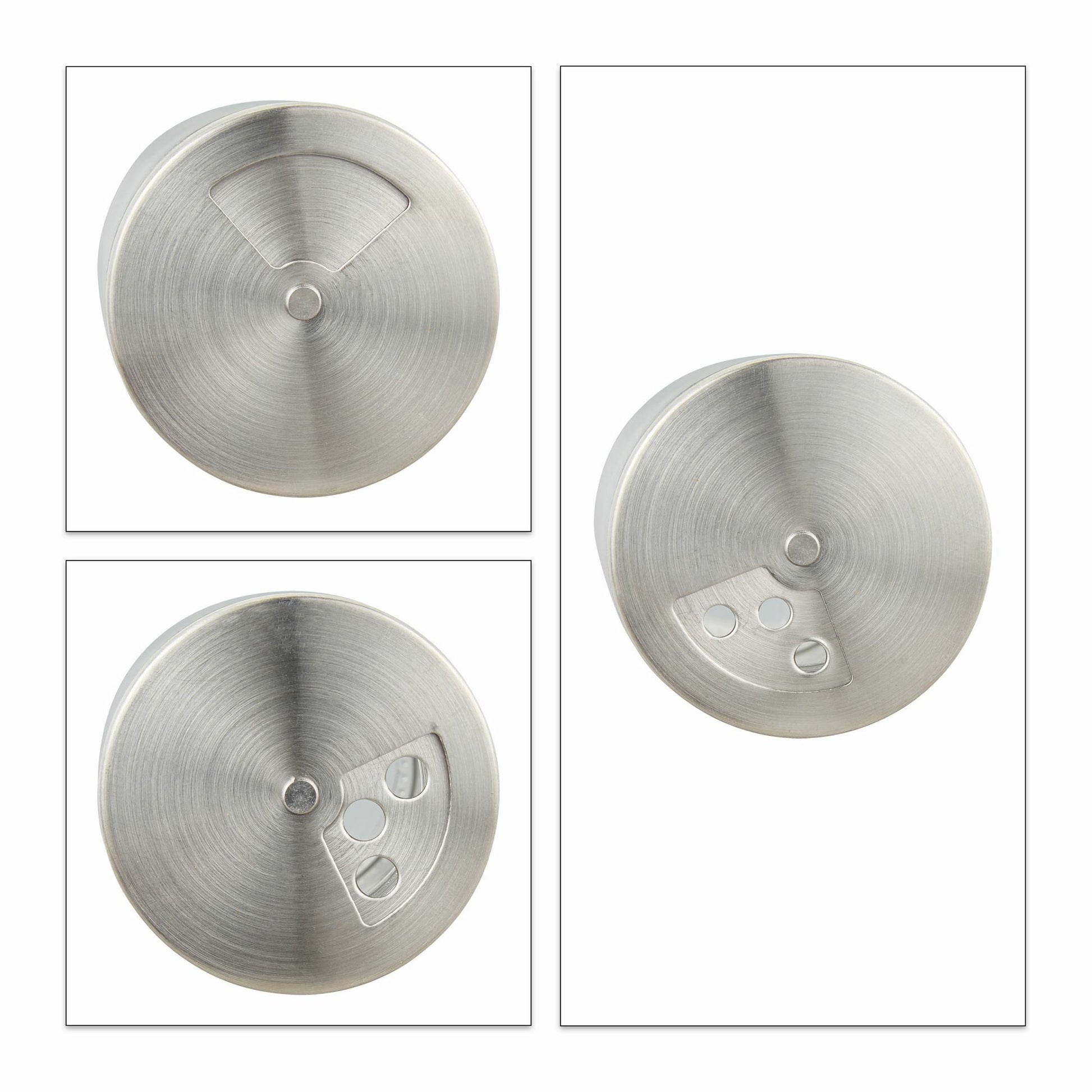 Relaxdays Streudose 80 ml, Glas/Kunststoff/Edelstahl, transparent/silber, 12 Stk.