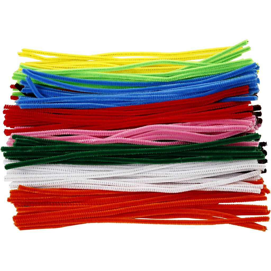 Creativ Company Chenilledraht, Stahldraht, Mehrfarbig, Ø 6 mm × 30 cm, 200 Stk., 51642