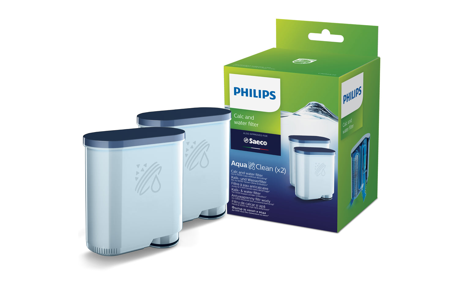 Philips Wasserfilter, Doppelpack, Kunststoff – für Kaffeemaschinen (ausgewählte Serien), AquaClean CA6903/22
