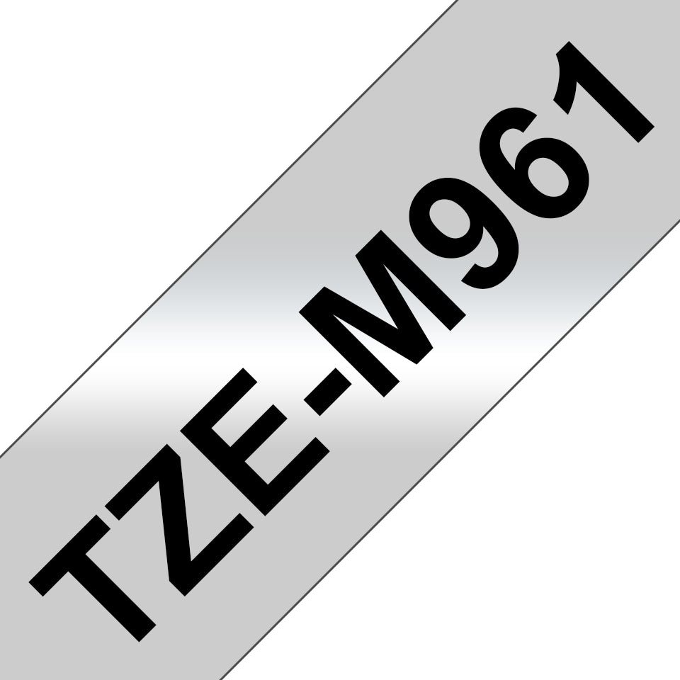 Brother TZe-M961 Schriftband – Schwarz auf Silber – 36 mm × 8 m, laminiert – für Brother P-touch