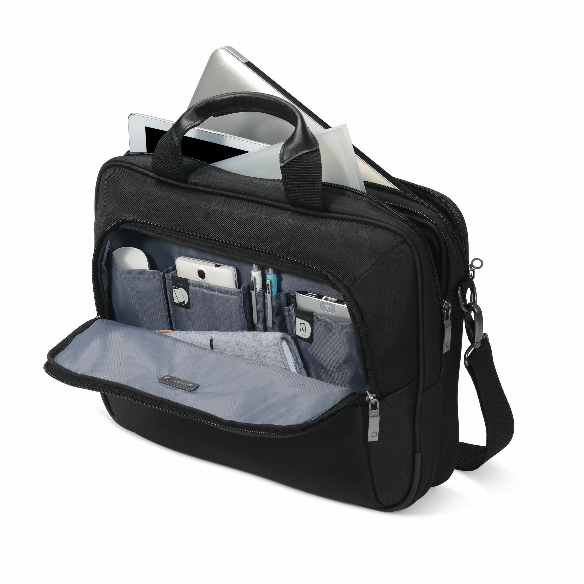 DICOTA Notebook-Tasche für bis 14,1" – schockresistent, aus recycelten Materialien – Schwarz