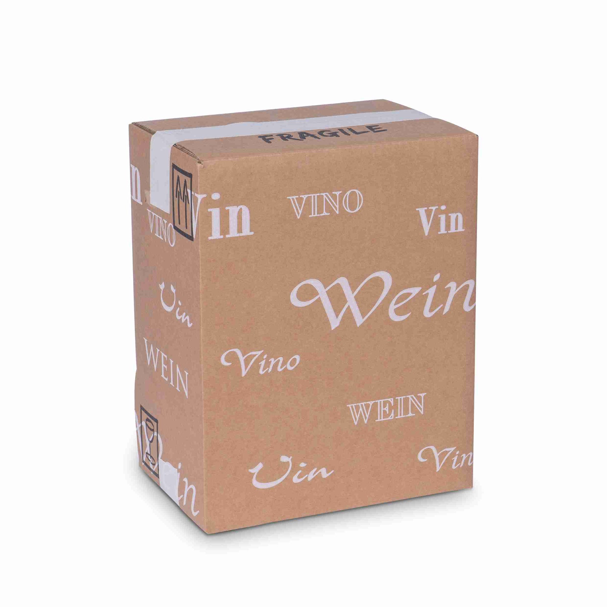 Model Trans-Scripto Weinversandkarton – für 6 × 0,75 l, max. 330 mm & Ø83 mm – 265 × 178 × 330 mm, braun – 1 Palette (540 Stk.)