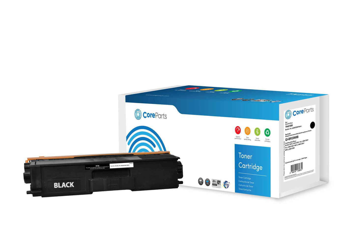 CoreParts TN421BK Schwarz Toner – Kompatibel – 3'000 Seiten – für Brother HL-L8260/HL-L8360
