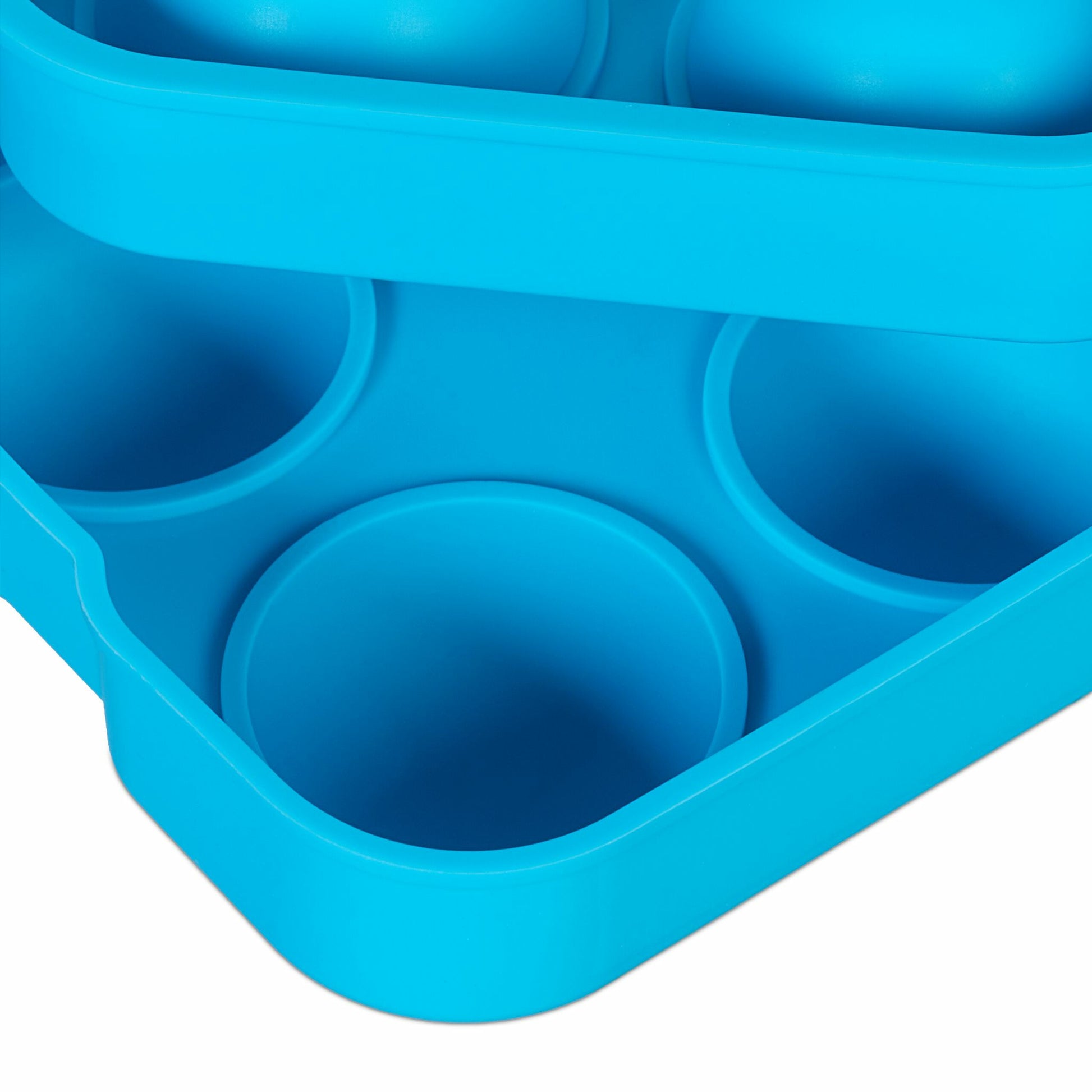 Relaxdays Eiswürfelform Kugel 2er-Set, Ø 4,5 cm × 5 cm, Silikon, Blau