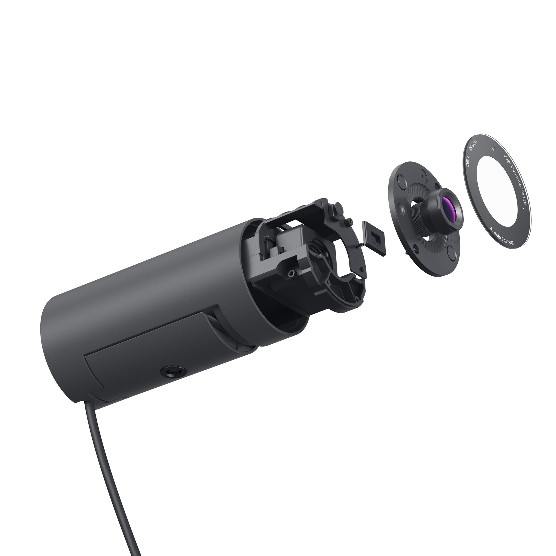 Dell Pro Webcam WB5023 – Webcam für Windows 10/11, macOS 11–13 – 2K QHD, bis 60 fps, USB‑A, Schwarz