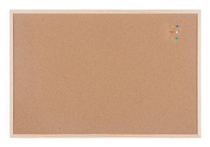Bi-Office Pinnwand – Kork, Holzrahmen – 90 × 60 cm
