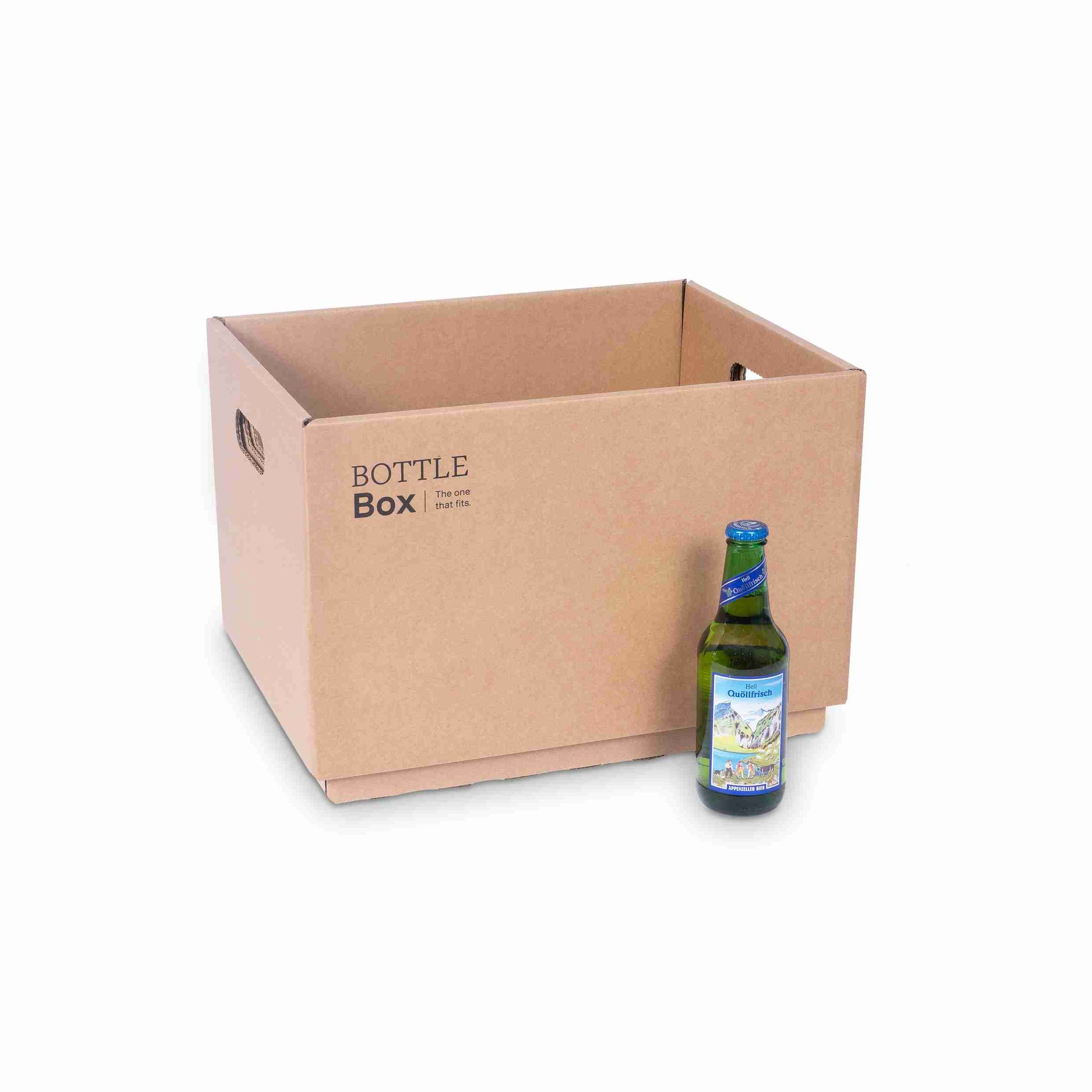 Model Versandbox – 369 × 256 × 240 mm, braun, Wellkarton, stapelbar – 1 Palette (400 Stk.)