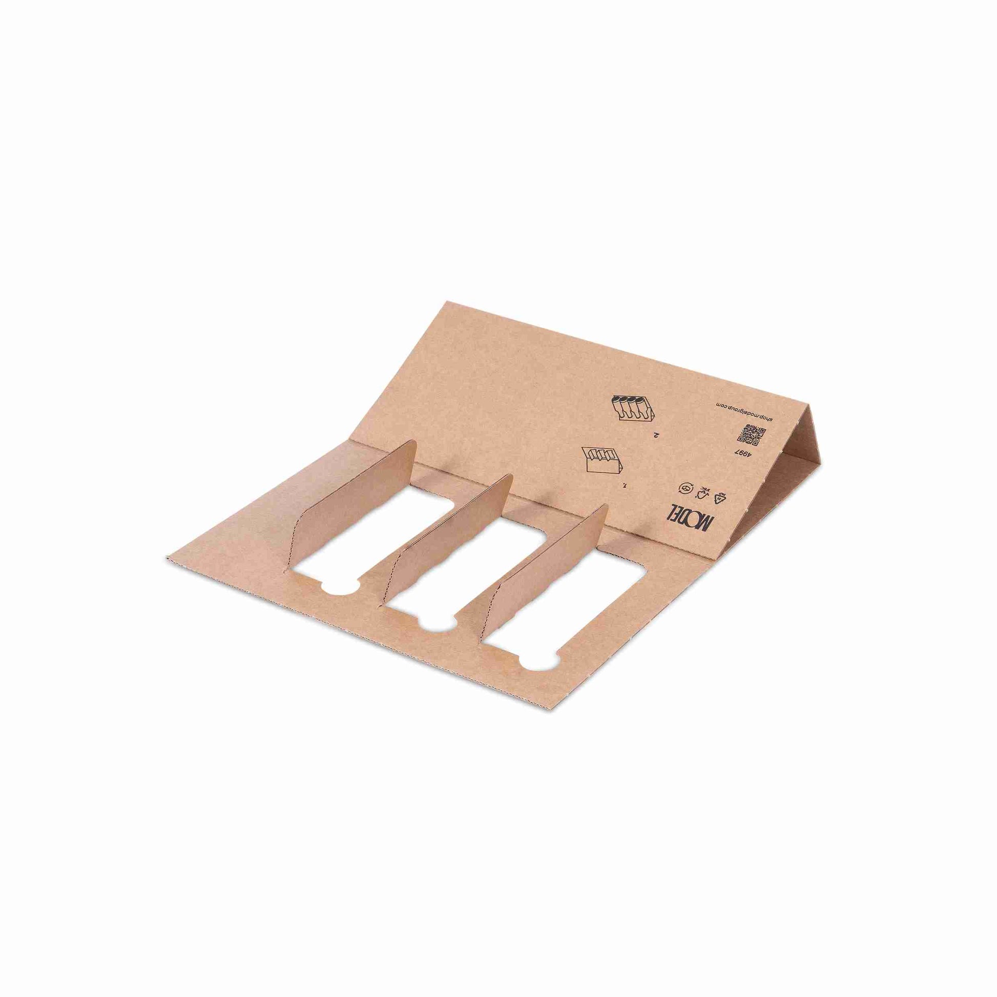 Model Einlagekarton – 245 × 460 mm – Karton – für 4 × 0,3 l Flaschen (max. Höhe 230 mm, Ø 60 mm) – 1 Stk., ab 50 Stk.