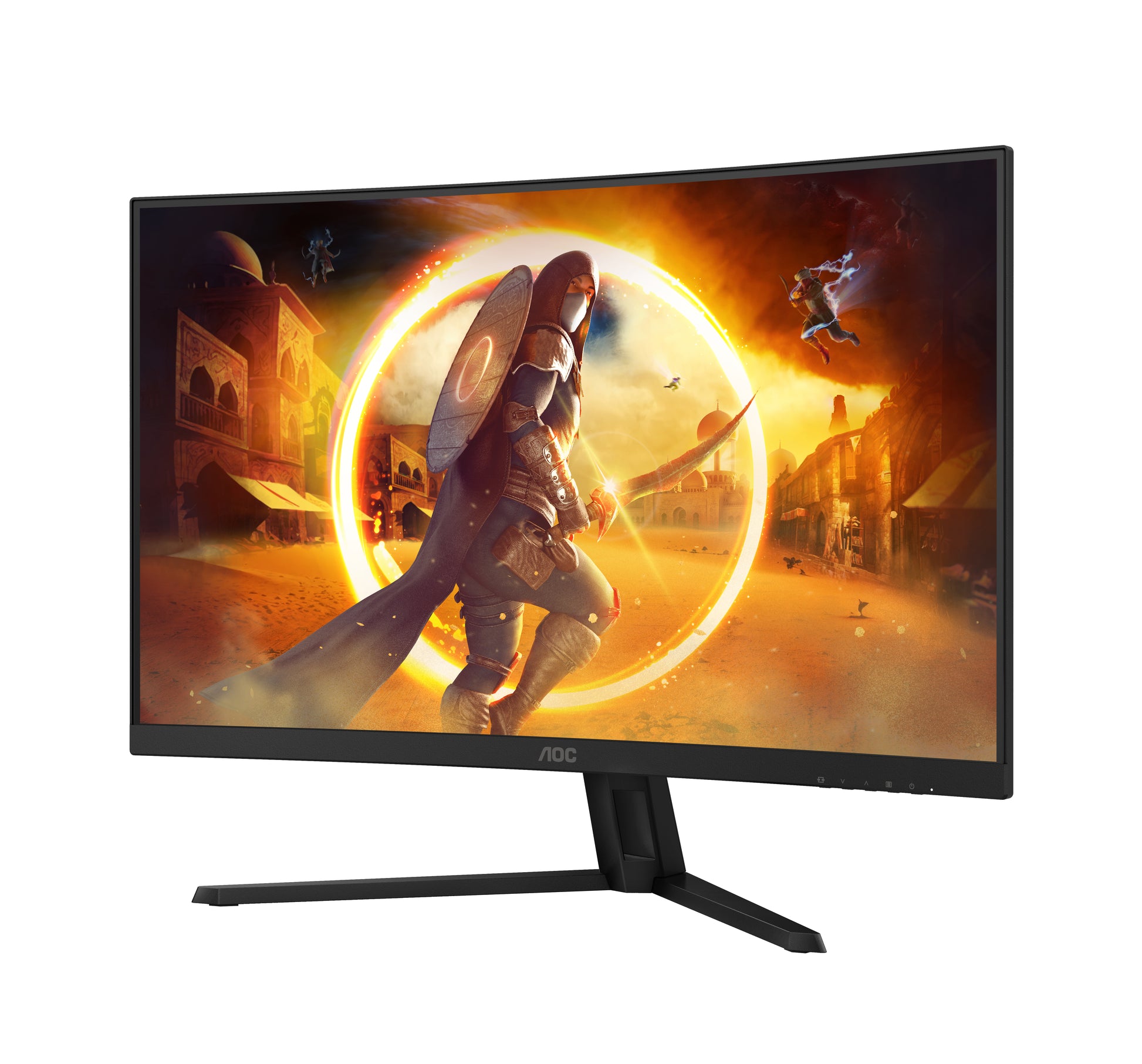AOC CQ32G4VE – Monitor, 32", VA, 180 Hz, 300 cd/m², Gebogen, Adaptive Sync, VESA 100 × 100, Schwarz