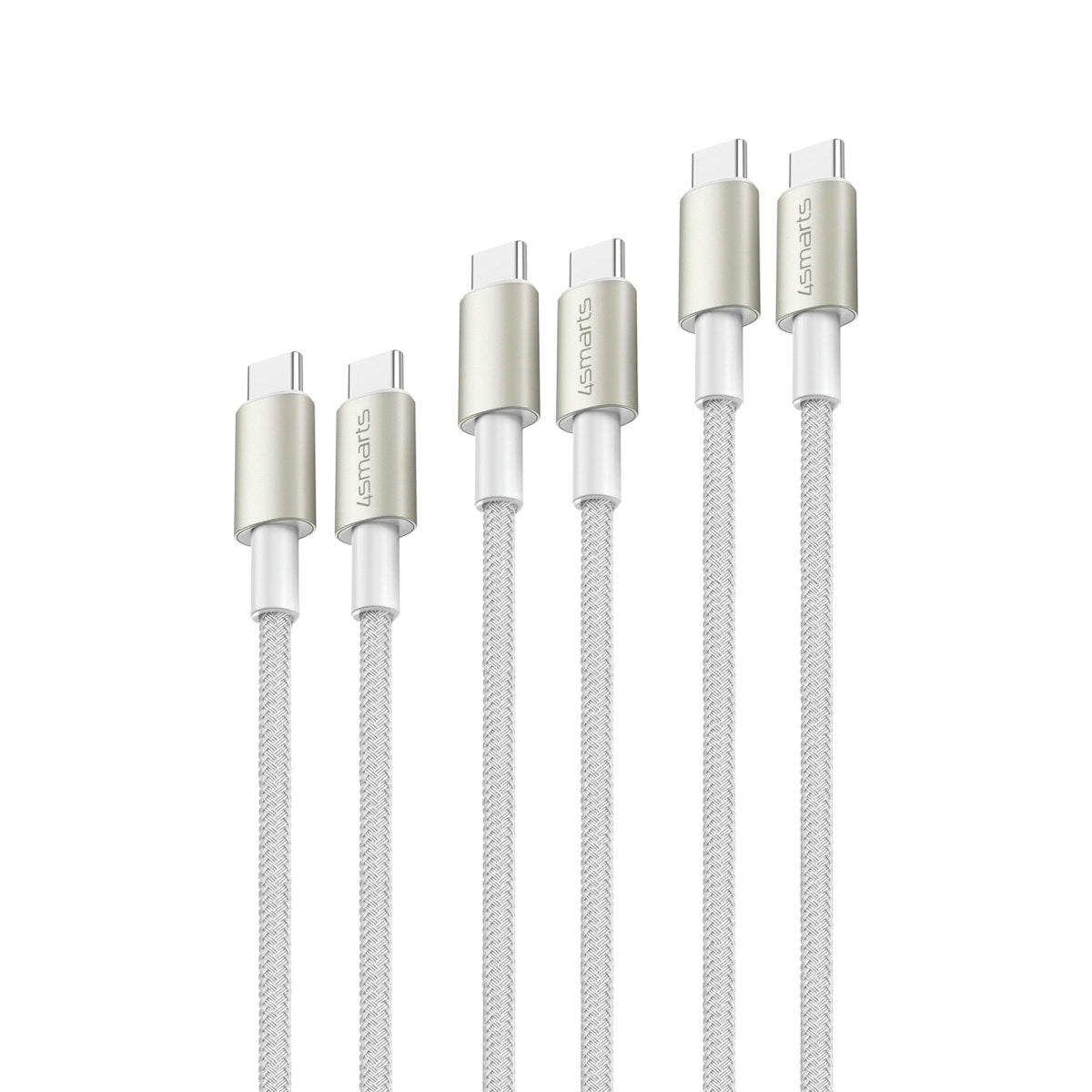 4smarts USB-C auf USB-C Kabel – USB 2.0 – 0,5/1,5/3 m – PD 60 W – für iPhone 15 und mehr – 3er-Set