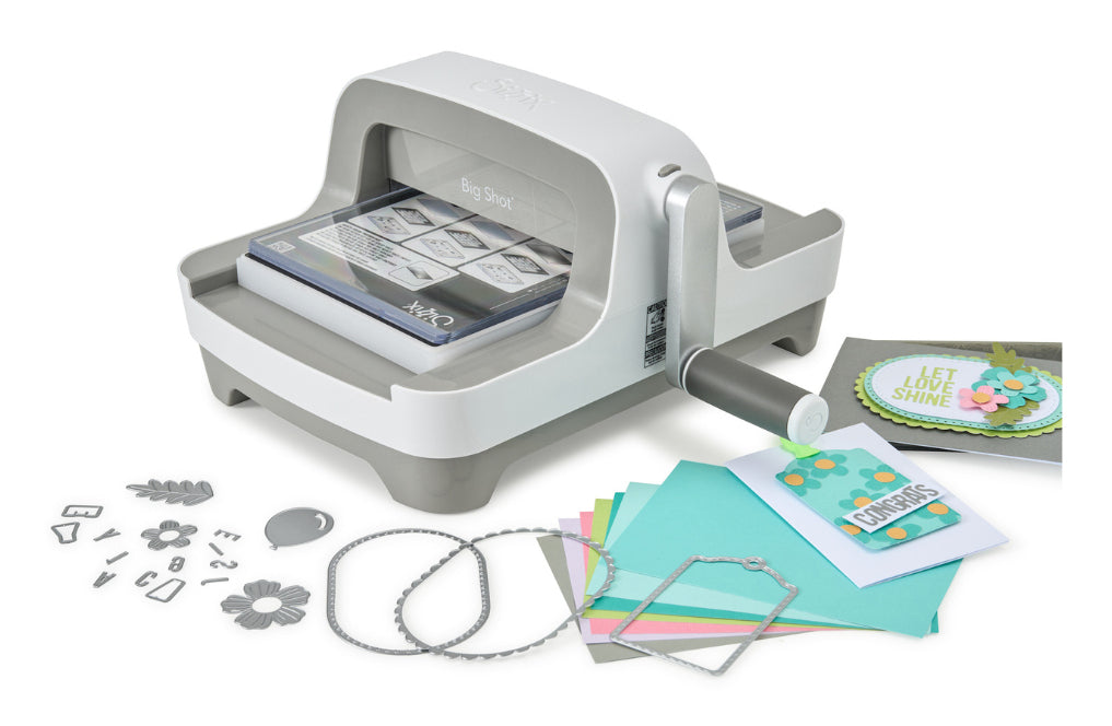Sizzix Stanz- und Prägemaschine Big Shot – Starter Kit – 15,2 cm Schnittbreite – 37,3 × 26,1 cm – grau, weiss