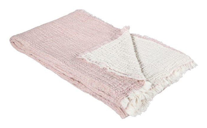 Eskimo Wohndecke Artemis – 140 × 210 cm, Baumwolle, Hellrosa