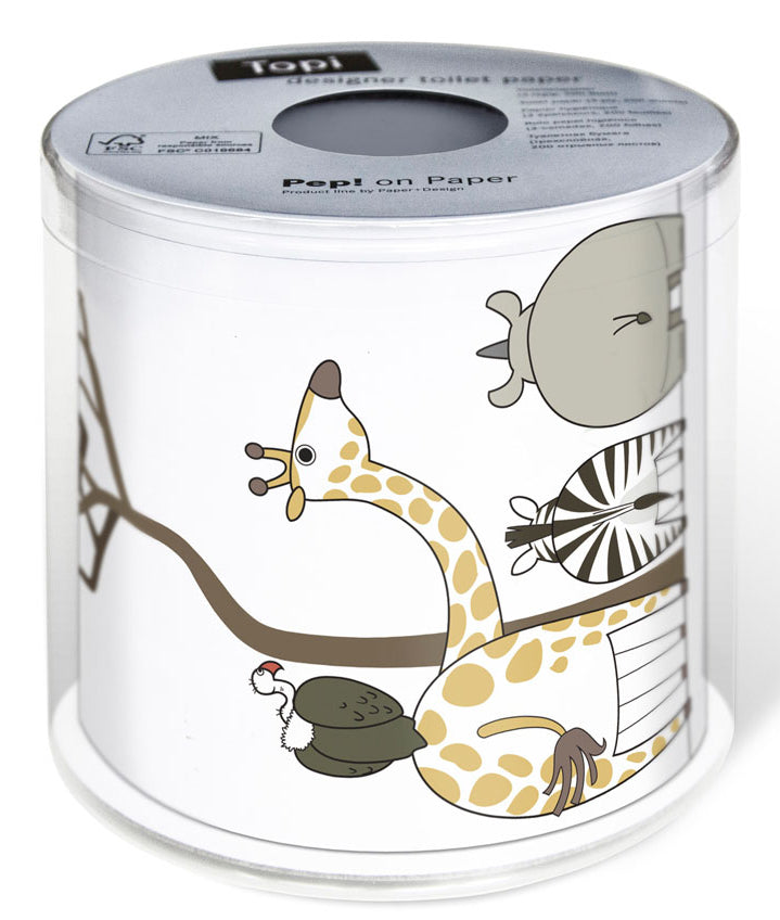 Paper + Design Motiv-Toilettenpapier – 3-lagig, Blattgrösse 109 × 105 mm, 200 Blatt/Rolle – 1 Rolle