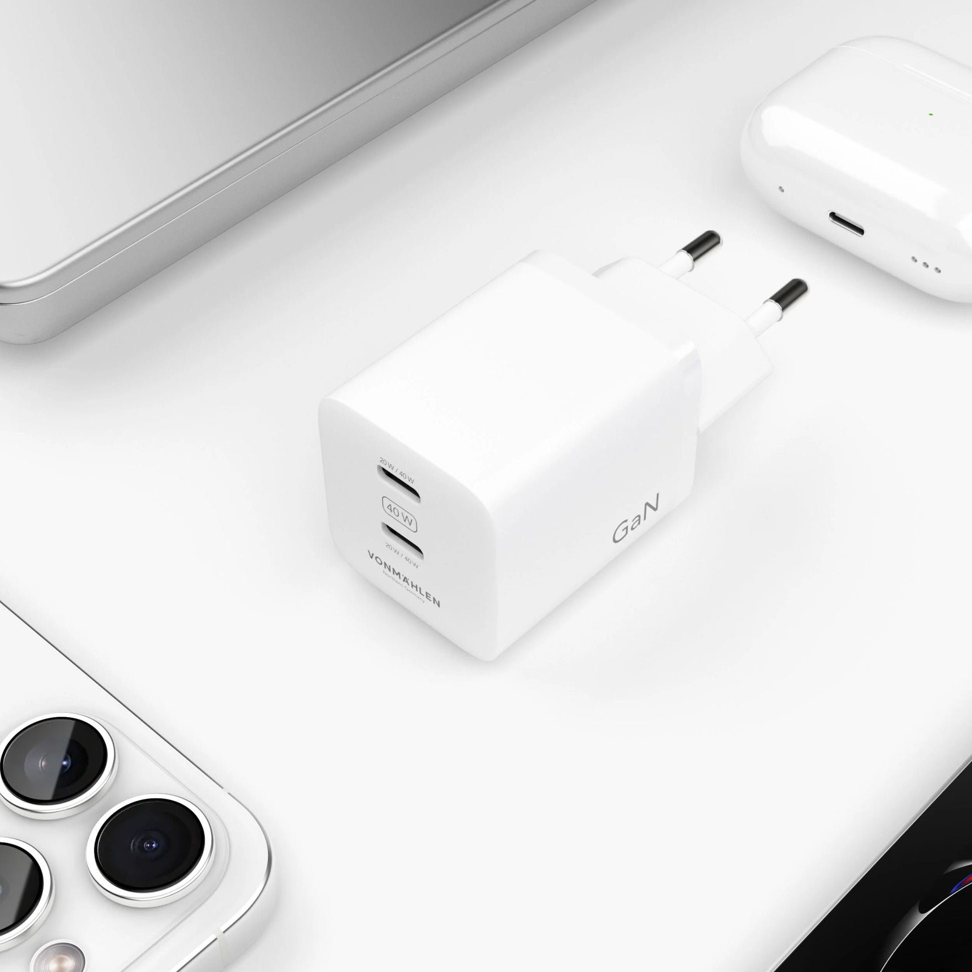 Vonmählen Unity Netzteil – 40 W, 2× USB-C, PD, PPS, GaN – für Universalgeräte