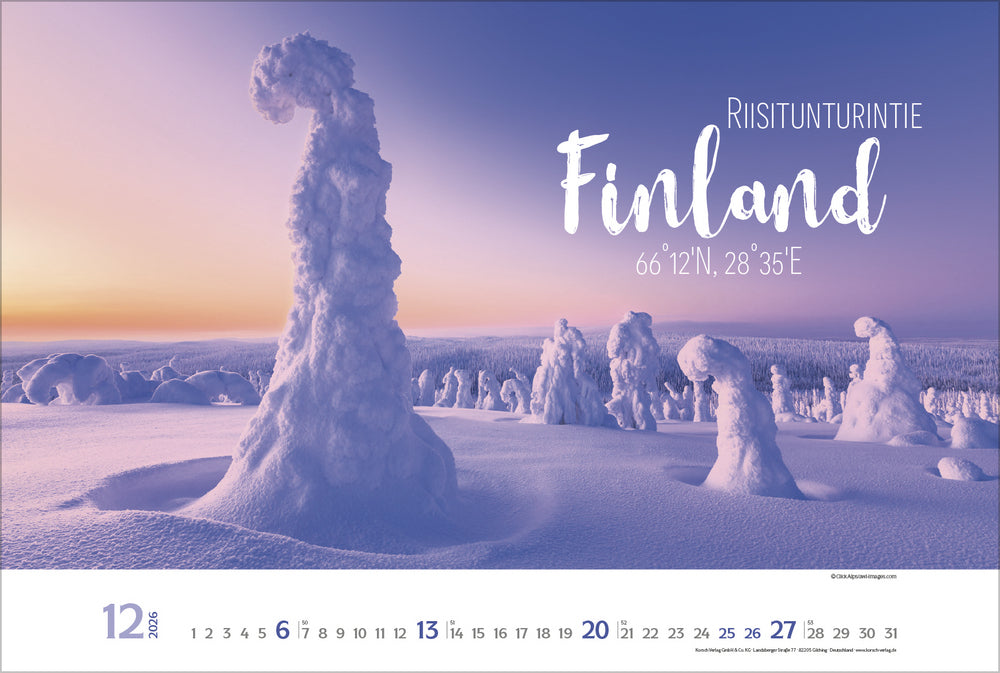 Korsch Verlag Bildkalender Around the World 2026 – 58 × 39 cm