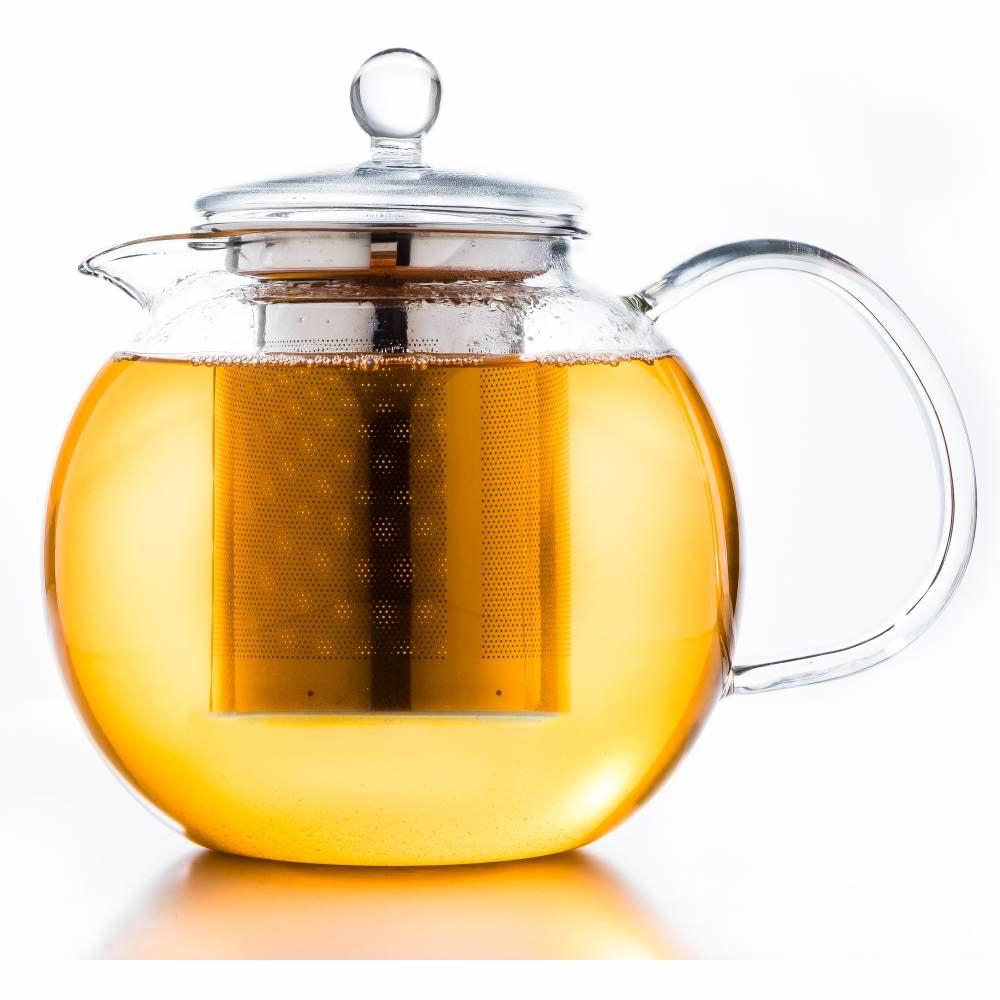 Creano 057-e – Teekanne, 1,7 l, Borosilikatglas/Edelstahl, Edelstahl-Teesieb