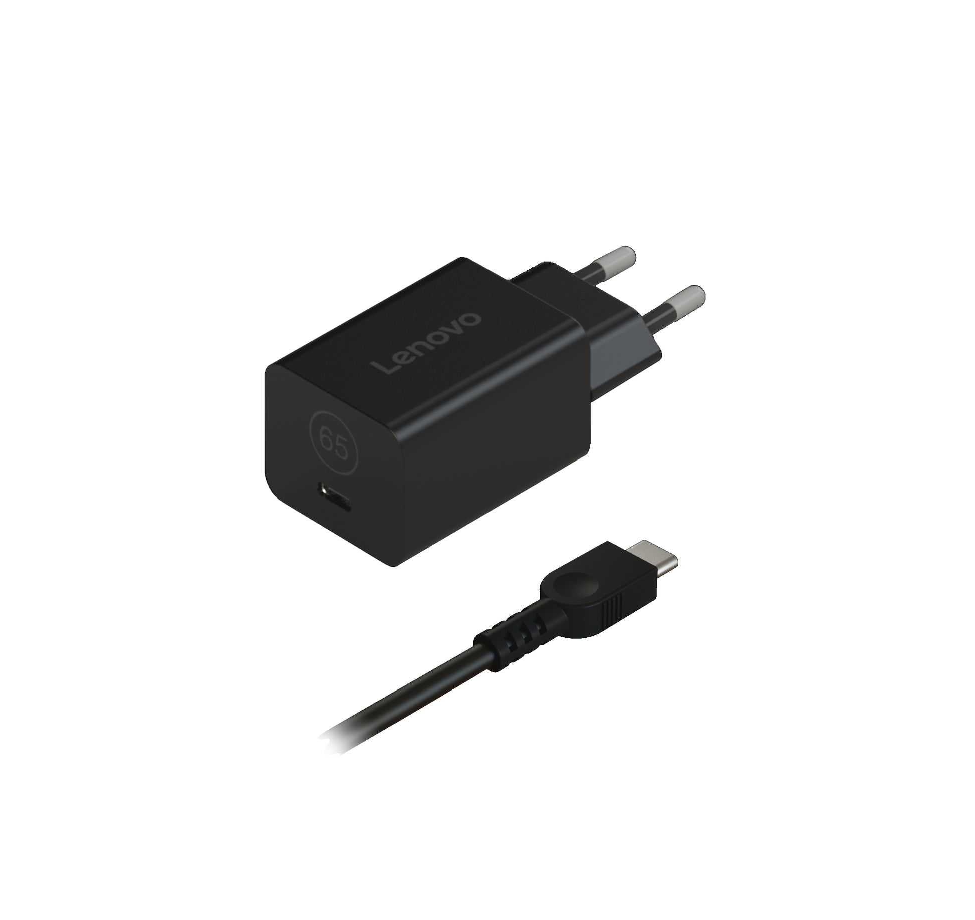 Lenovo GaN Nano USB-Wandladegerät 65 W – USB-C×1 – für USB-C-Geräte, Schwarz