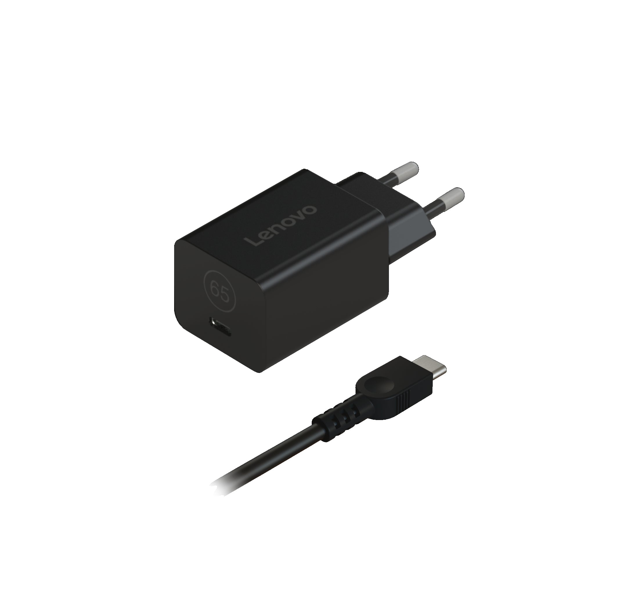 Lenovo GaN Nano USB-Wandladegerät 65 W – USB-C×1 – für USB-C-Geräte, Schwarz