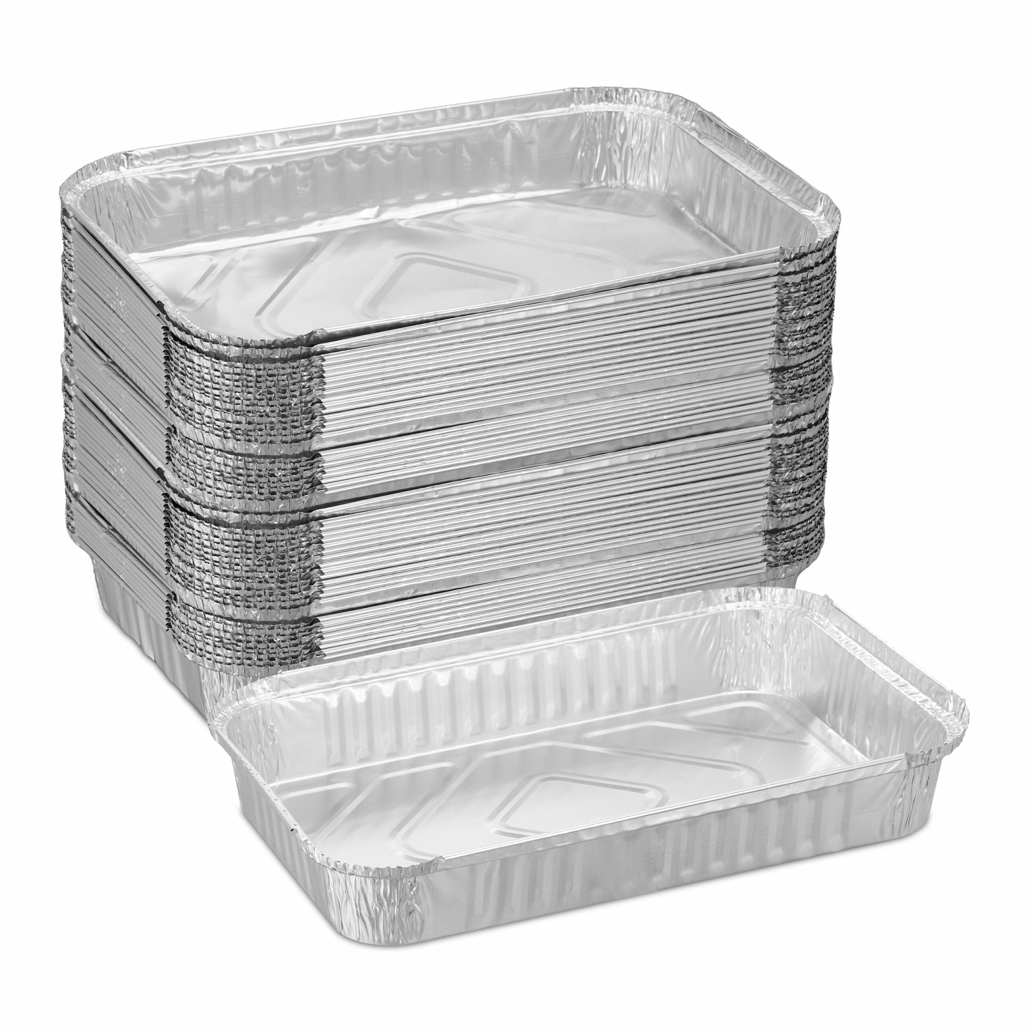 Relaxdays Grillschale, Aluminium, rechteckig – 310 × 210 × 45 mm, Silber – 50 Stk.