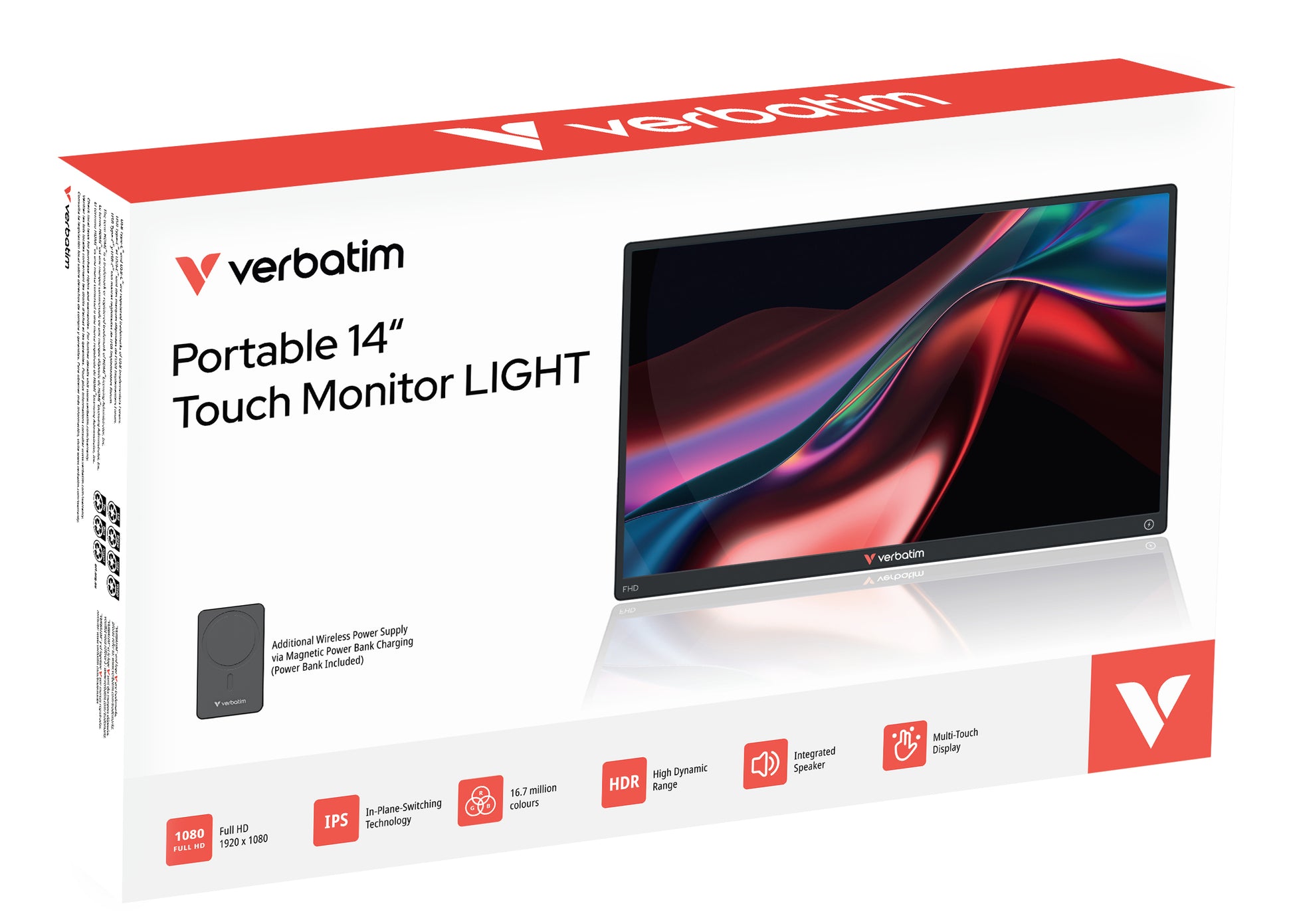 Verbatim Port Touchscreen 14 Wireless – 14" Touch, 1920 × 1080 (Full HD), IPS, HDR