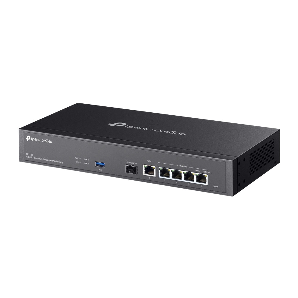 TP-Link Omada ER7406 VPN-Router – Gigabit Ethernet WAN, 5× LAN, 1× SFP WAN, 1× USB