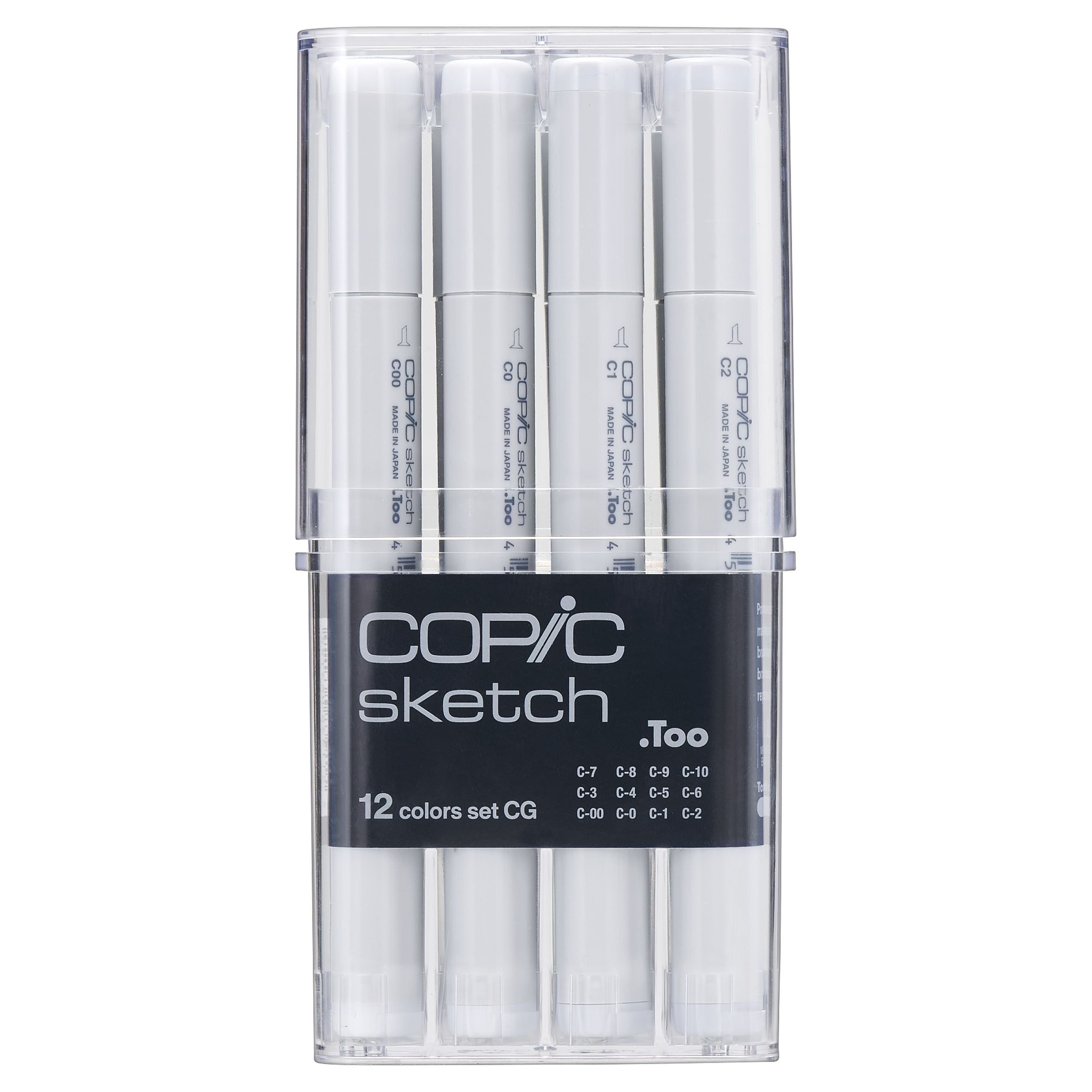 Copic Sketch Doppelfasermaler – Duo-Spitze Meisselspitze/Pinselspitze, 12er Set