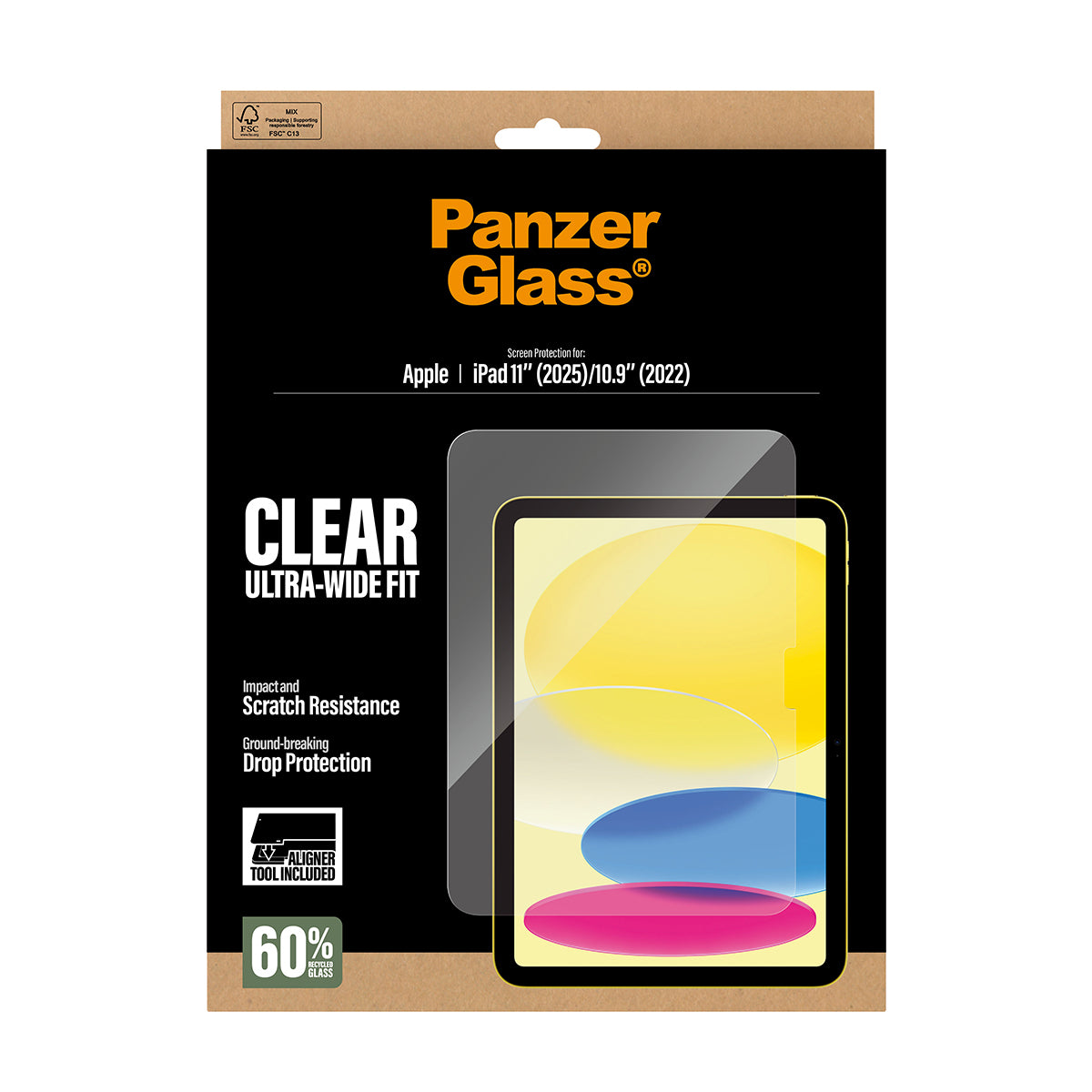 PanzerGlass UWF Displayschutz – für iPad 11" (2025), iPad 10,9" (2022), Stossschutz