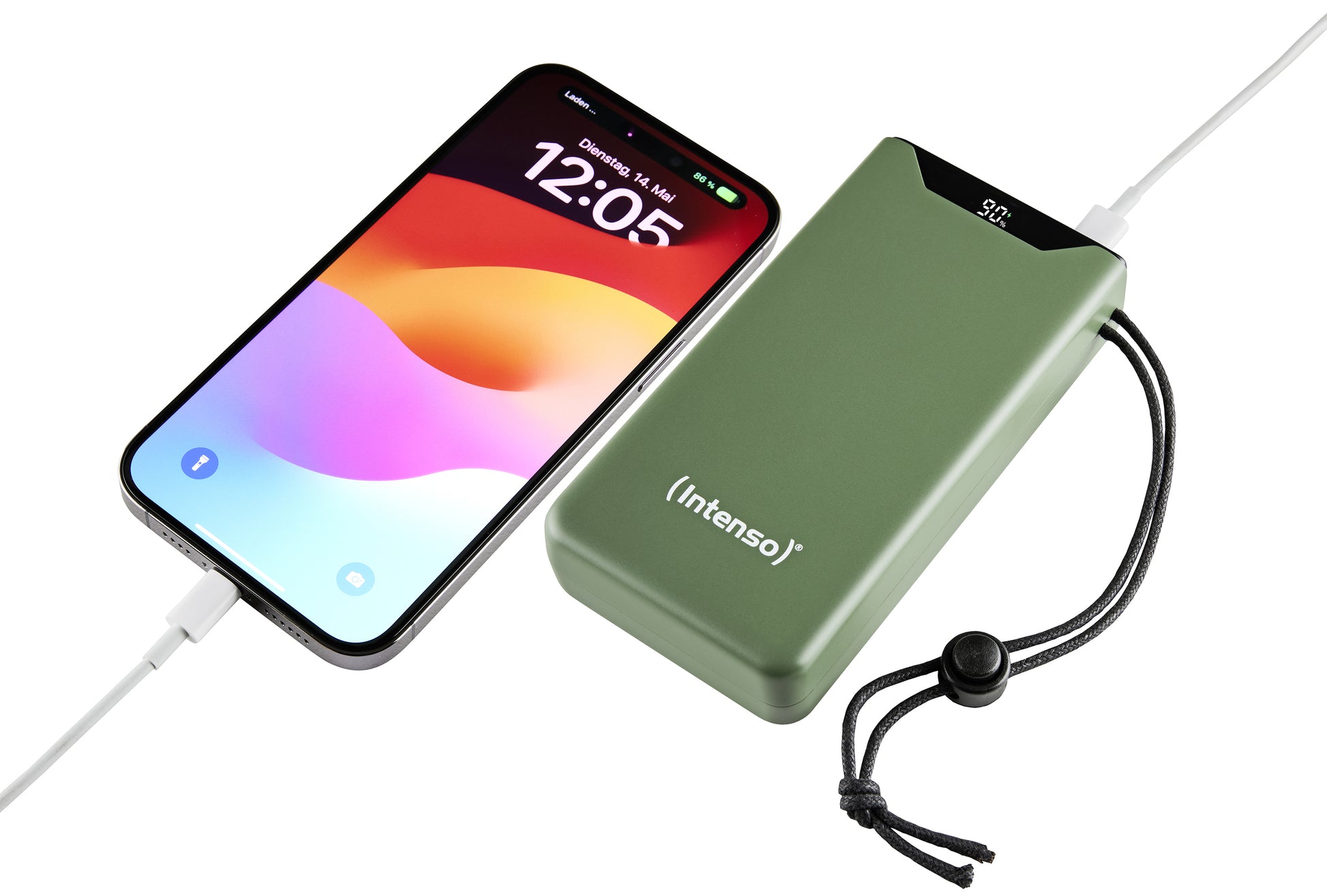 Intenso F20000 Powerbank 20'000 mAh – 20 W PD, 1× USB-C, 1× USB-A, grün